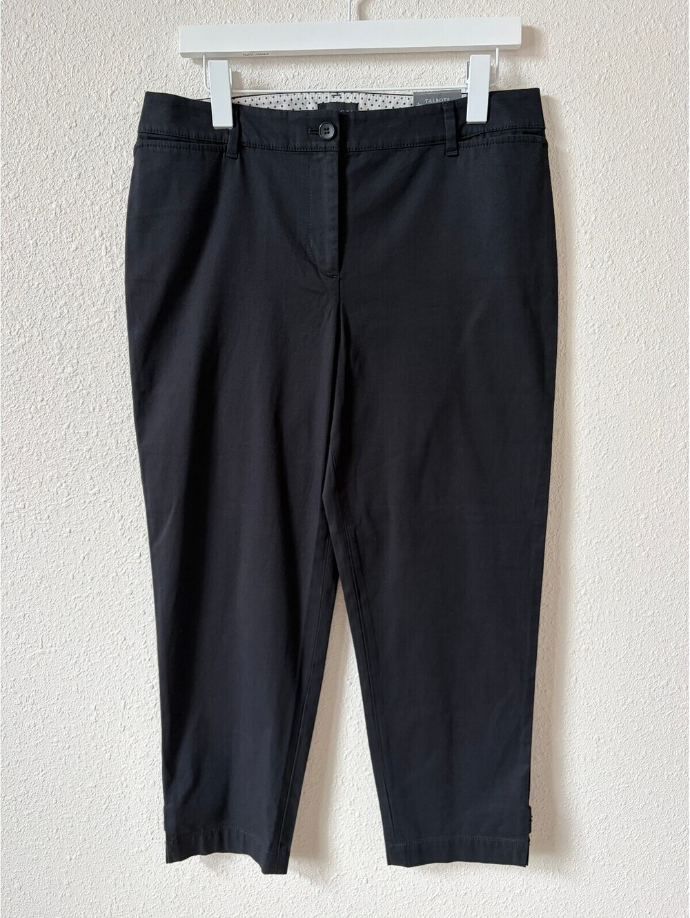 Talbots Perfect Crop Pant Black Size 8 Neutral Coastal Office Minimalist
